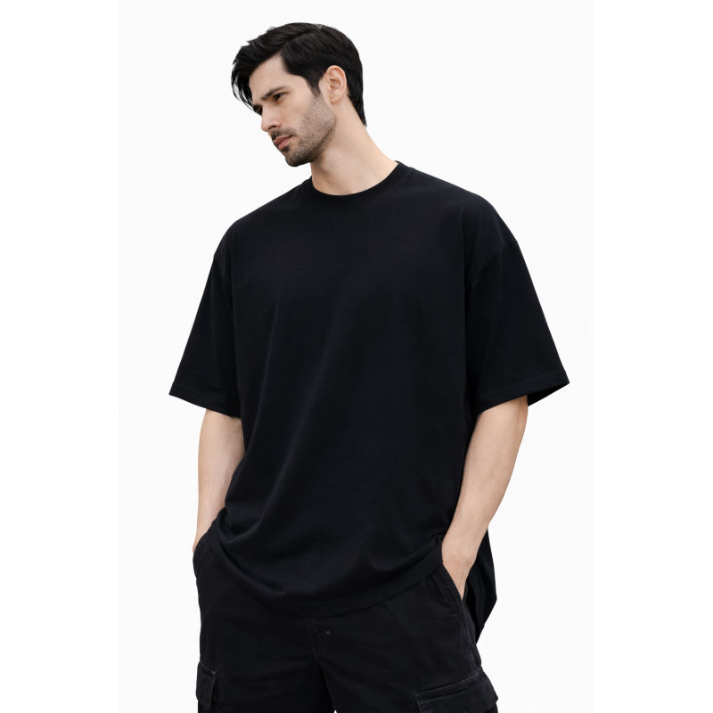 Black Drop Shoulder T-shirt