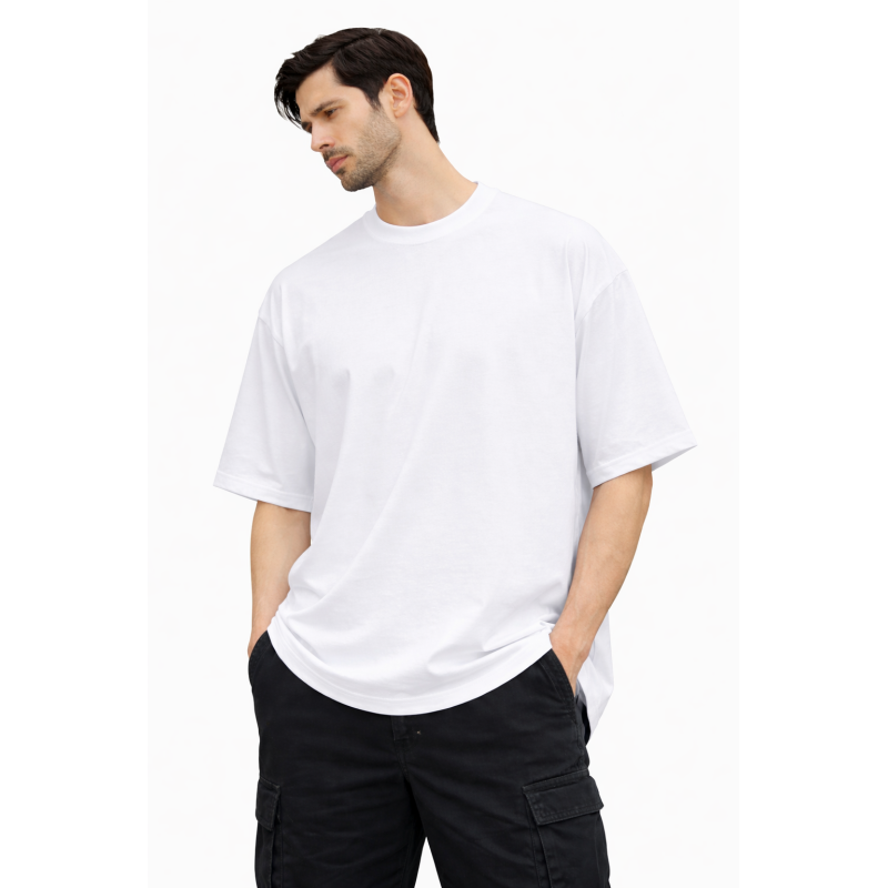 White Drop Shoulder T-shirt