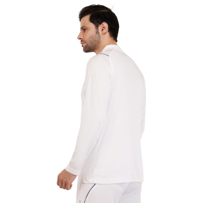 Whitedot Omega Quick Dry Full Sleeves Polo T-Shirt - White