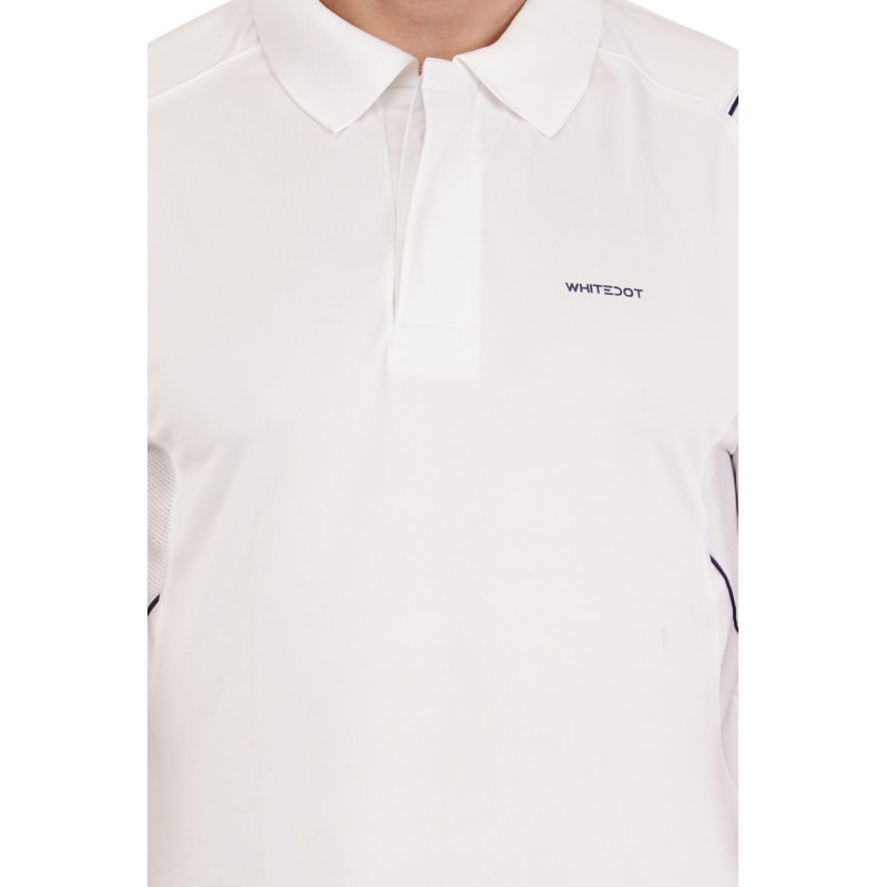 Whitedot Omega Quick Dry Full Sleeves Polo T-Shirt - White
