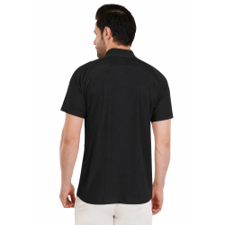Whitedot Hexa Quick Dry Cricket Polo T-Shirt - Black
