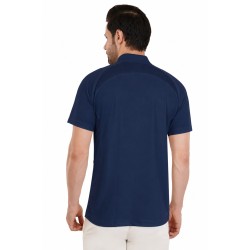 Whitedot Hexa Quick Dry Cricket Polo T-Shirt - Navy Blue