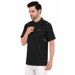 Whitedot Omega Quick Dry Half Sleeves Polo T-Shirt - Black