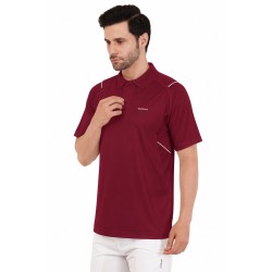 Whitedot Omega Quick Dry Half Sleeves Polo T-Shirt - Maroon