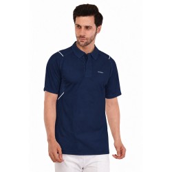Whitedot Omega Quick Dry Half Sleeves Polo T-Shirt - Navy Blue