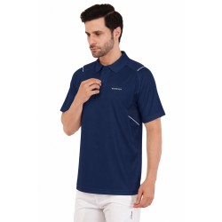 Whitedot Omega Quick Dry Half Sleeves Polo T-Shirt - Navy Blue