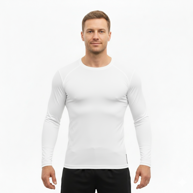 Whitedot Alpha White Long Sleeve Compression Top