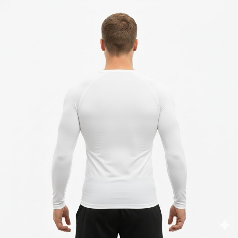 Whitedot Alpha White Long Sleeve Compression Top