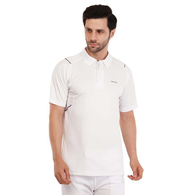 Whitedot Omega Quick Dry Half Sleeves Polo T-Shirt - White