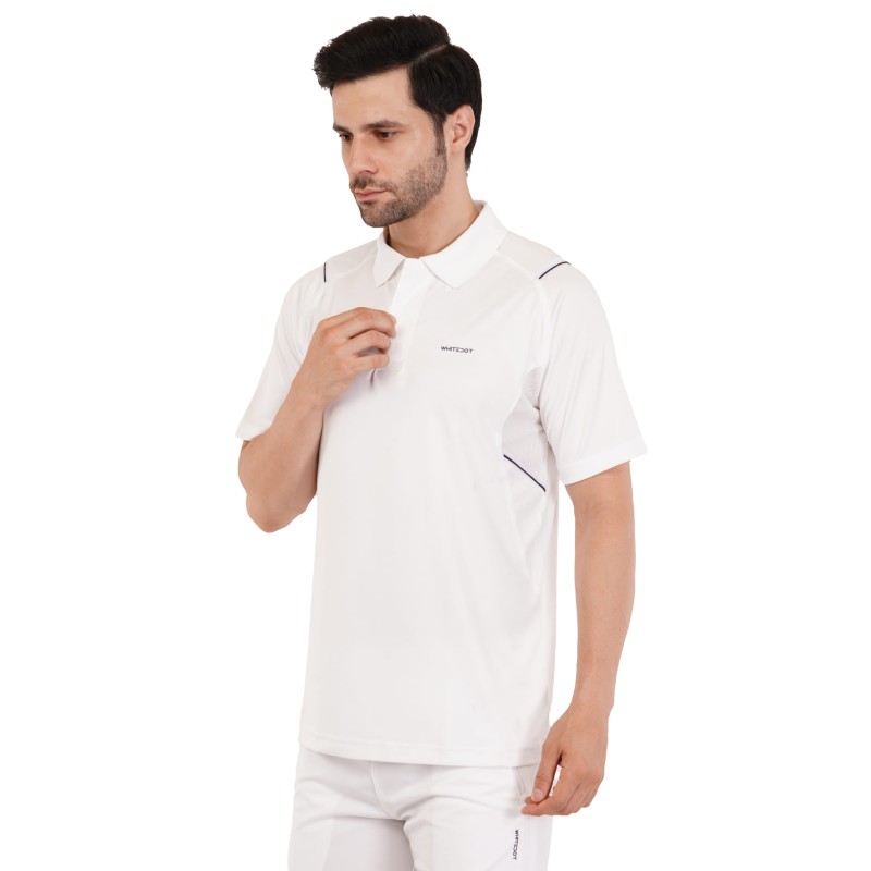 Whitedot Omega Quick Dry Half Sleeves Polo T-Shirt - White