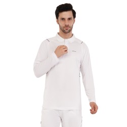 Whitedot Omega Quick Dry Full Sleeves Polo T-Shirt - White