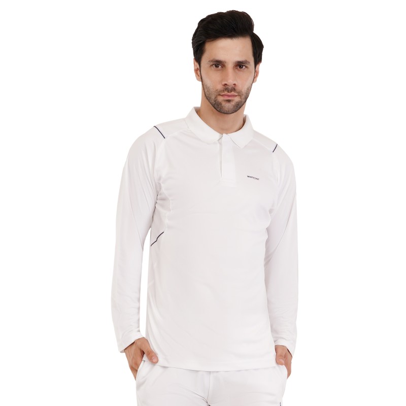Whitedot Omega Quick Dry Full Sleeves Polo T-Shirt - White