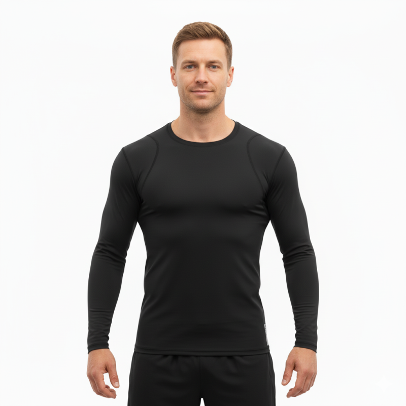 Whitedot Sigma Black Long Sleeve Compression Top Whitedot Sigma Black Long Sleeve Compression Top