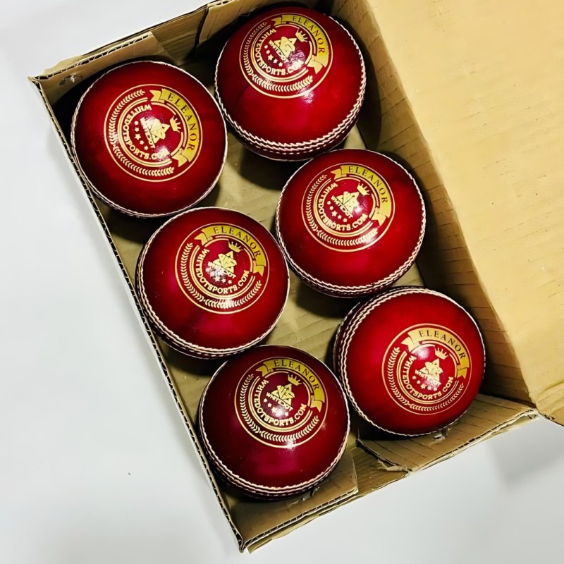 Whitedot Eleanor Red Cricket Leather Ball - 30 Over - Pack of 6