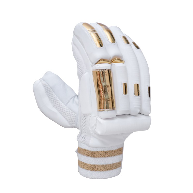 Whitedot Albatross Gold Players Cricket Batting Gloves - White Gold