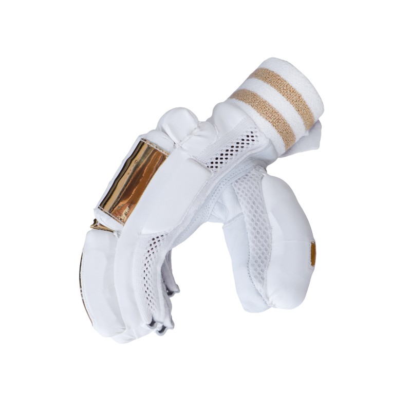 Whitedot Albatross Gold Players Cricket Batting Gloves - White Gold