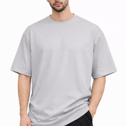L Grey Drop Shoulder T-shirt