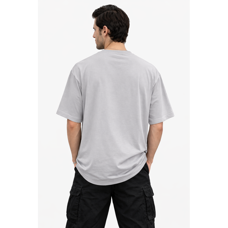 L Grey Drop Shoulder T-shirt