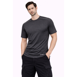Whitedot FlexFit Round Neck Regular Dry Fit Gym Sports T-Shirt - Dark Grey