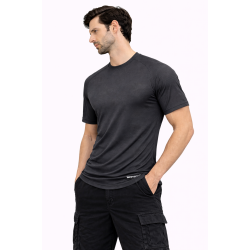 Whitedot FlexFit Round Neck Regular Dry Fit Gym Sports T-Shirt - Dark Grey