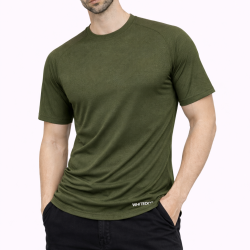 Whitedot FlexFit Round Neck Regular Quick Dry Training Sports T-Shirt - Military Green