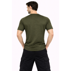 Whitedot FlexFit Round Neck Regular Dry Fit Gym Sports T-Shirt - Military Green
