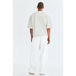 Whitedot Summer Loose fit Polyester Track Pants - White