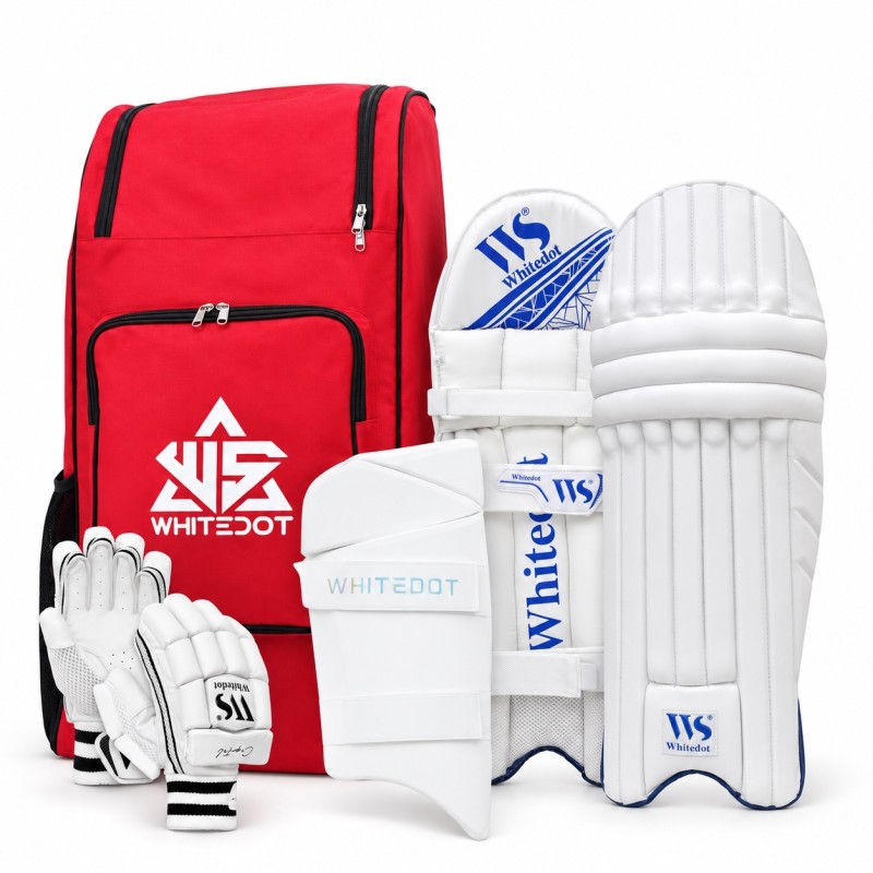 Whitedot Eleanor 4.0 Cricket Combo Kit with Elite Red Kitbag