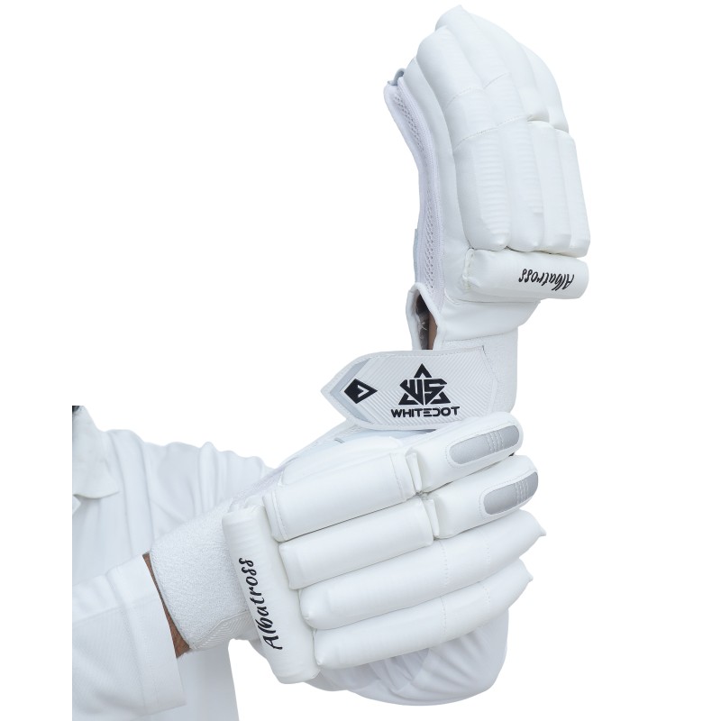 Whitedot Albatross Players Cricket Batting Gloves - White
