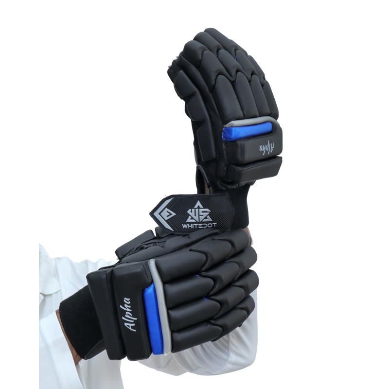 Whitedot Alpha Black Players Cricket Batting Gloves Whitedot Alpha Black Players Cricket Batting Gloves