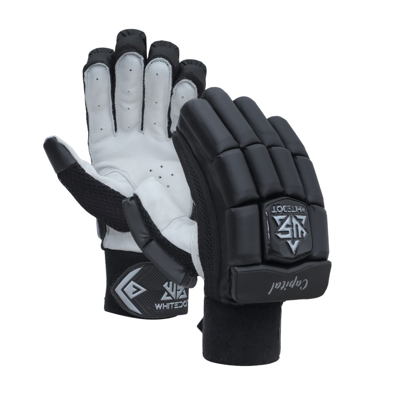 Whitedot Capital Black Cricket Batting Gloves