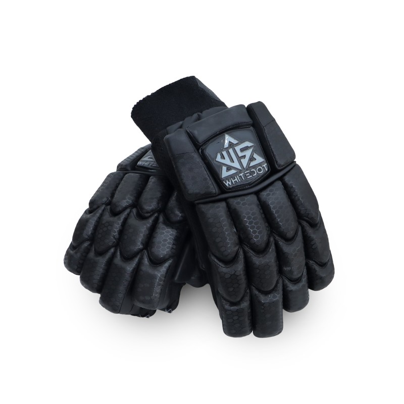 Whitedot Egret Black Cricket Batting Gloves