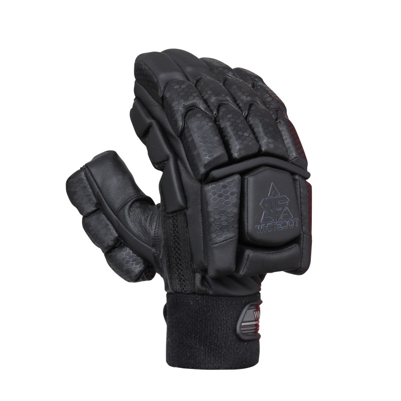 Whitedot Egret Black Cricket Batting Gloves