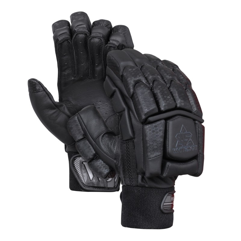 Whitedot Egret Black Cricket Batting Gloves