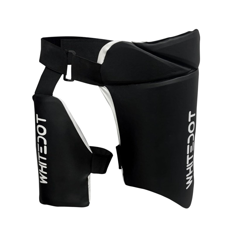 Whitedot Dot 3.1 Levlorn Cricket Combo Thigh Guard Black and White