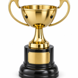 Whitedot Lyra Metal Trophy - 7 Inch