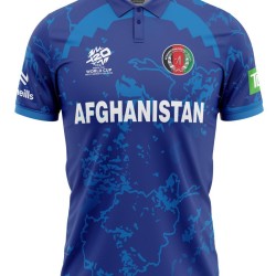 Afghanistan ODI World Cup 2024 Half Sleeves Cricket Fan Jersey - 100% Dryfit Polyester - With Name Personalisation