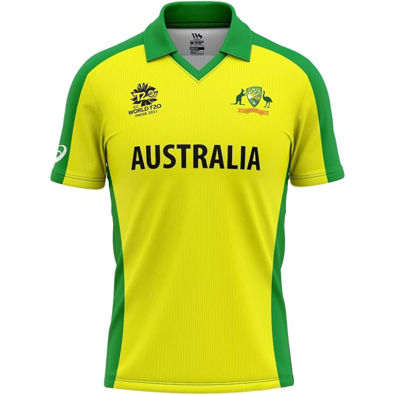 Australia ICC World Cup 2019 Half Sleeves Cricket Fan Jersey - 100% Dryfit Polyester - With Name Personalization Australia ICC World Cup 2019 Half Sleeves Cricket Fan Jersey - 100% Dryfit Polyester - With Name Personalization