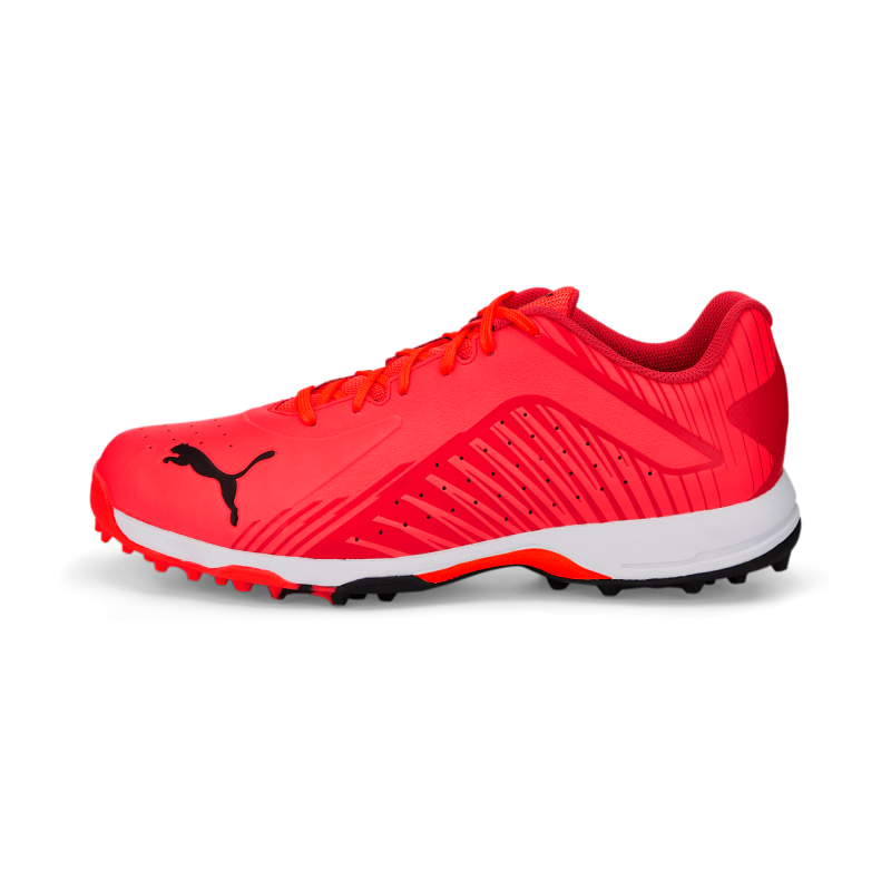 Puma 22 FH Rubber Unisex Cricket Shoes - Fiery Coral-Puma Black-Poppy Red