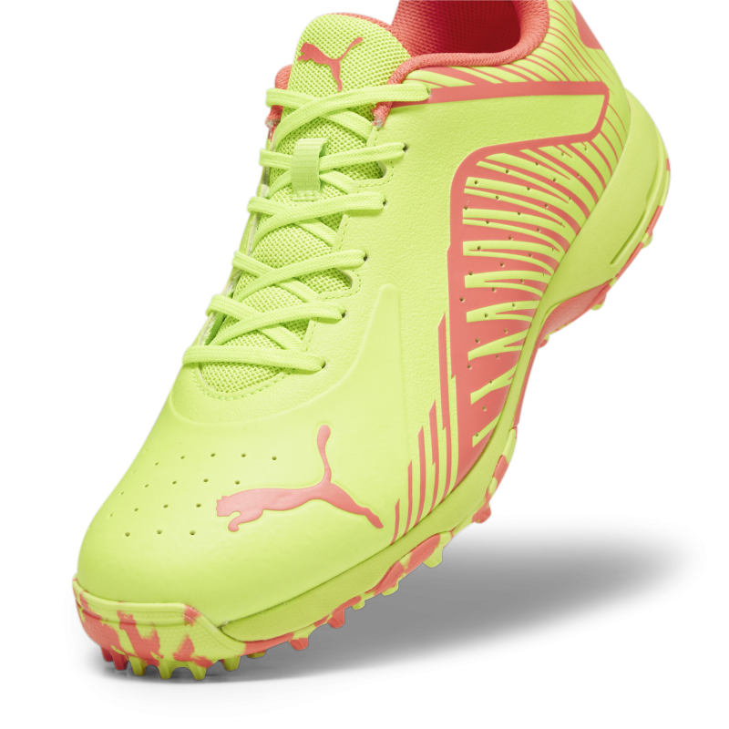 Puma 22 FH Rubber Unisex Cricket Shoes - Green-Fire Orchid