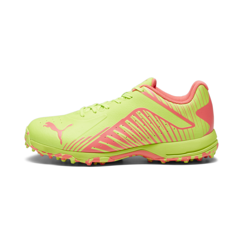Puma 22 FH Rubber Unisex Cricket Shoes - Green-Fire Orchid