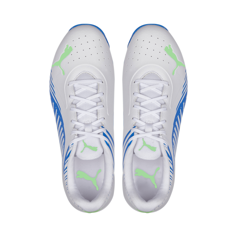 Puma 22 FH Rubber Unisex Cricket Shoes - Puma White-Puma Black-Bluemazing Puma 22 FH Rubber Unisex Cricket Shoes - Puma White-Puma Black-Bluemazing