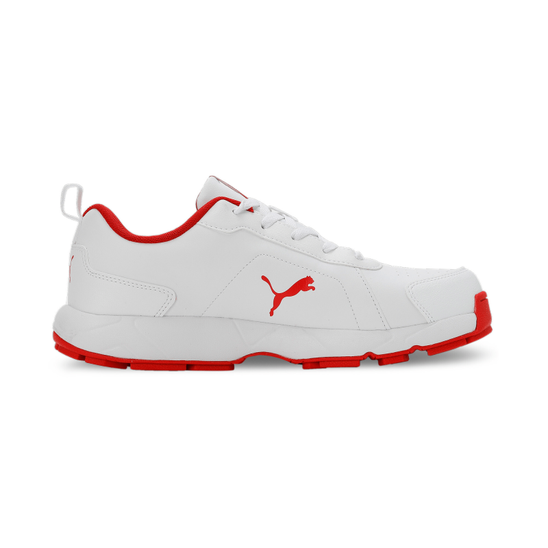 Puma Classic Cat Cricket Shoes - PUMA White-Grey Dawn-Red Blast