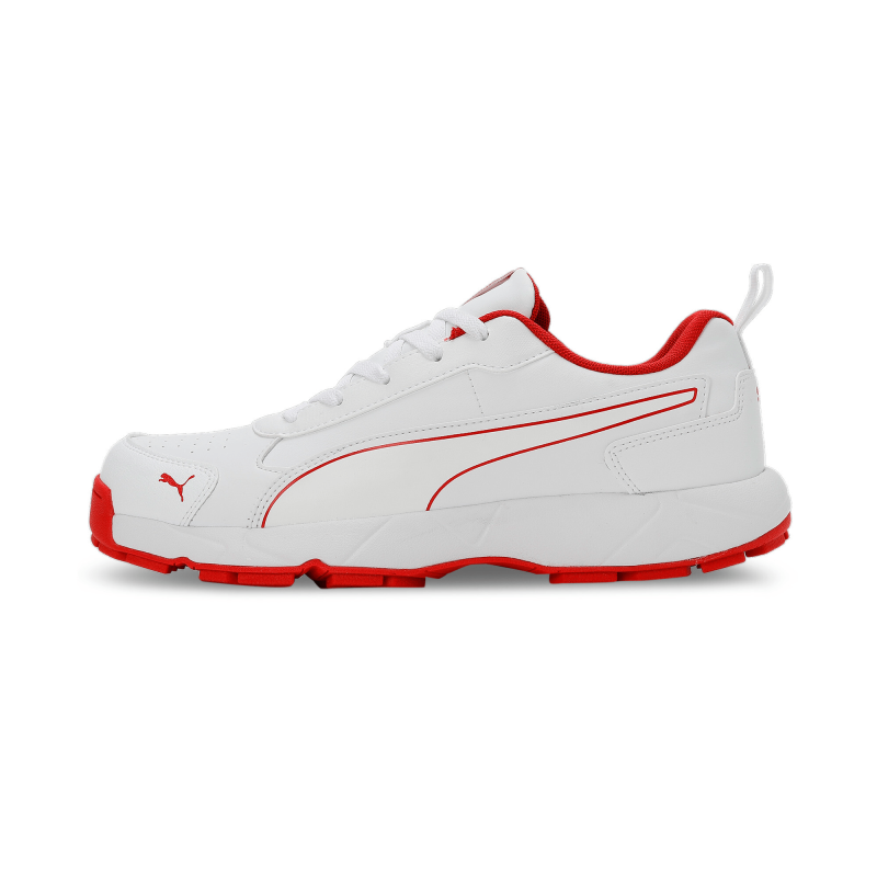 Puma Classic Cat Cricket Shoes - PUMA White-Grey Dawn-Red Blast