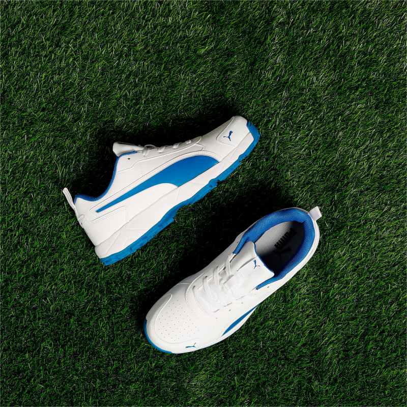 Puma Classic Cat Cricket Shoes - PUMA White-PUMA Team Royal-PUMA Silver