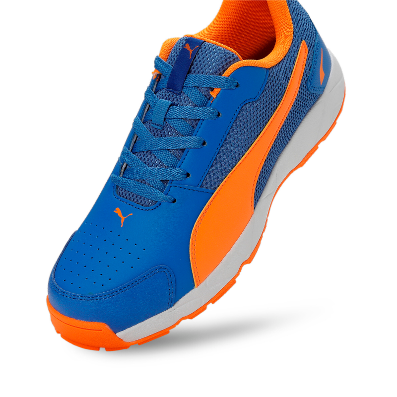 Puma High Run Cricket Shoes - Bluemazing-Orange Glow-PUMA White