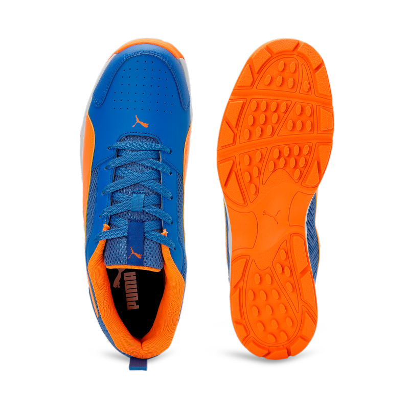 Puma High Run Cricket Shoes - Bluemazing-Orange Glow-PUMA White
