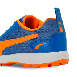 Puma High Run Cricket Shoes - Bluemazing-Orange Glow-PUMA White Puma High Run Cricket Shoes - Bluemazing-Orange Glow-PUMA White