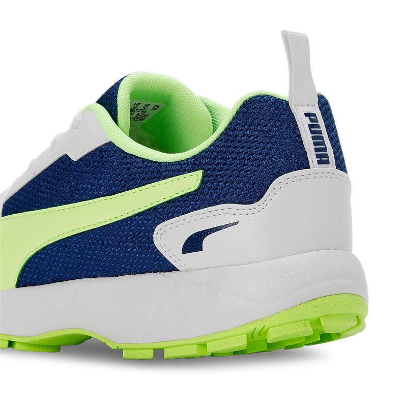 Puma High Run Cricket Shoes - PUMA White-Blazing Blue-Fast Yellow