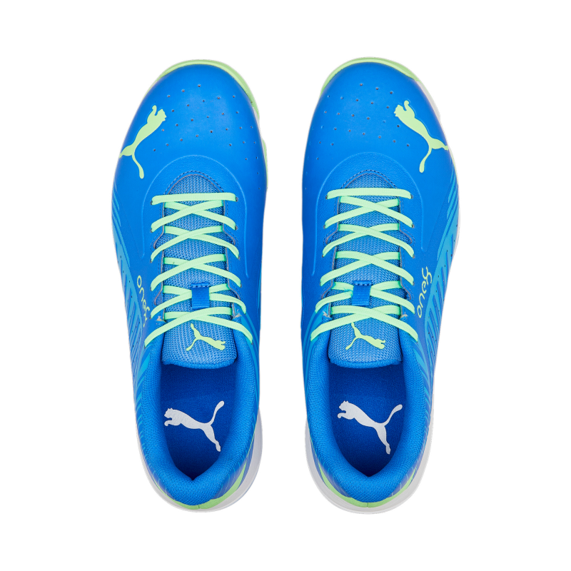 Puma x one8 22 FH Rubber Unisex Cricket Shoes - Bluemazing-Elektro Green-Puma White